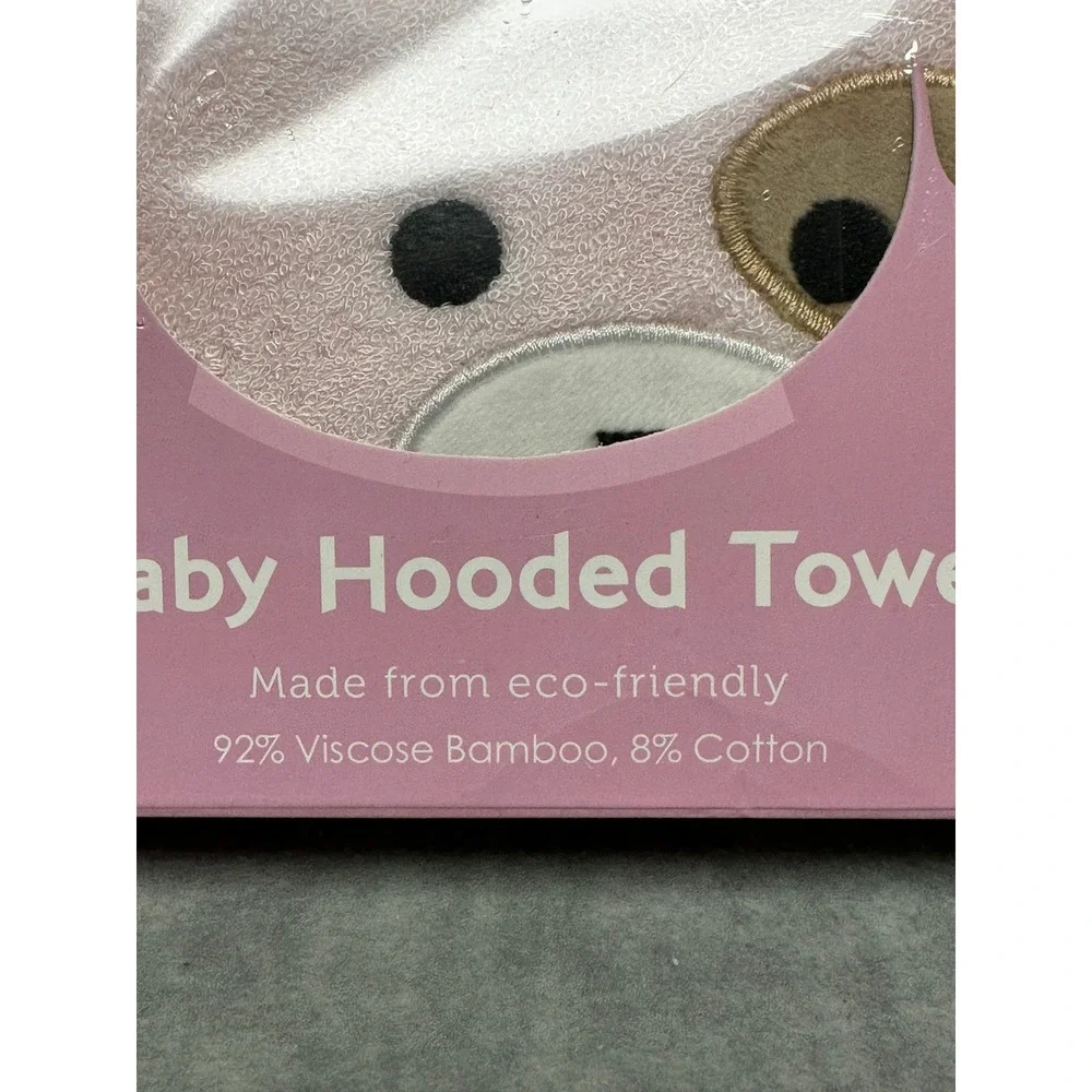 ForEverPure‎ Baby Hooded Towel Infant 35x35 Pink New Bamboo Cotton Puppy Dog